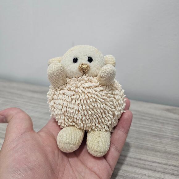 Stephan Baby Cream White Small Round Sheep Lamb Rattle Plush Textured - Picture 1 of 8